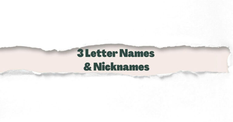3 Letter Names and Nicknames